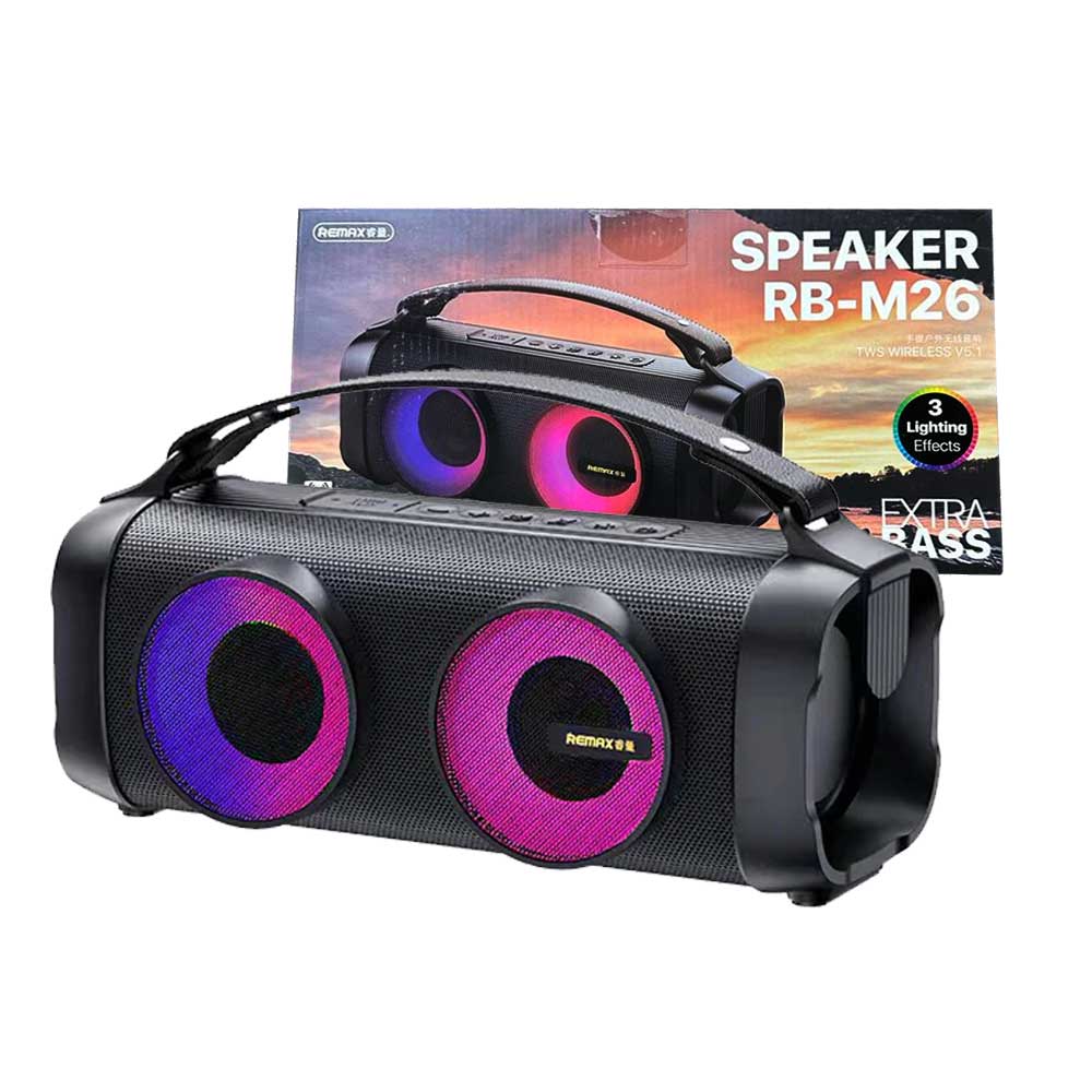 REMAX RB-M26 Outdoor Hand Lifted Double Terminal Bluetooth Speaker Plaza Dance Sports Portable Sound
