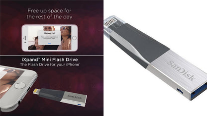 SanDisk iXpand OTG USB 3.0 Flash Drive for iPhone ,iPad & Mac Book