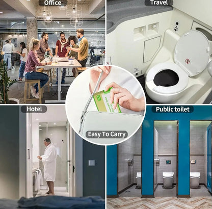 10 Pcs Disposable Toilet Paper Seat Covers Pack - Travel Pack - Water Soluble Anti-Bacteria Flushable Toilet Covers for Travel, Public Toilets Toilet Seat Covers Disposable Travel Pack