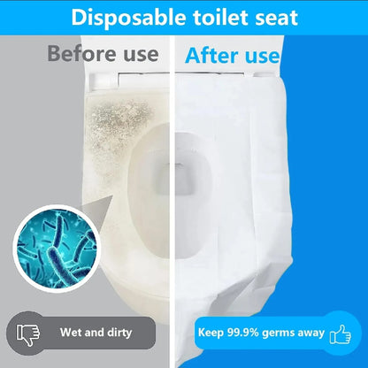 10 Pcs Disposable Toilet Paper Seat Covers Pack - Travel Pack - Water Soluble Anti-Bacteria Flushable Toilet Covers for Travel, Public Toilets Toilet Seat Covers Disposable Travel Pack