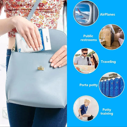 10 Pcs Disposable Toilet Paper Seat Covers Pack - Travel Pack - Water Soluble Anti-Bacteria Flushable Toilet Covers for Travel, Public Toilets Toilet Seat Covers Disposable Travel Pack
