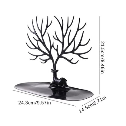 Antler Tree Jewelry Display Rack – Necklace & Earring Organizer, Desktop Storage Stand for Bedroom