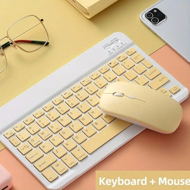 Ultra-Slim Wireless Keyboard and Mouse Set, Portable BT Keyboard and Mouse Combo, Suitable for IPad