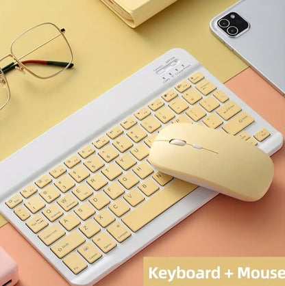 Ultra-Slim Wireless Keyboard and Mouse Set, Portable BT Keyboard and Mouse Combo, Suitable for IPad