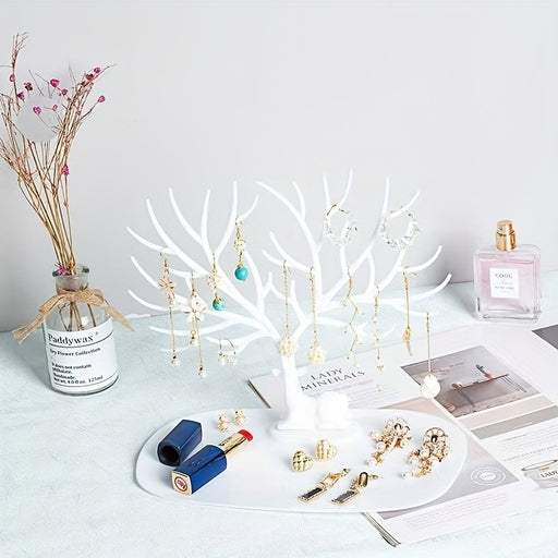 Plastic Jewelry Display Rack, Jewelry Tray, Antler Tree Design, Necklace, Earrings, Bedroom