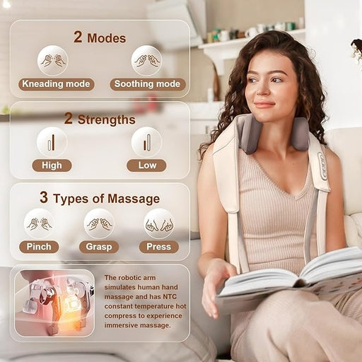 Portable Wireless Mini Kneading 5D Neck Massager - on-the-Go Relief Anytime, Anywhere
