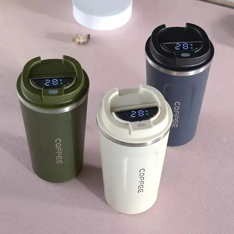 510Ml Smart LED Temperature Digital Coffee Mug: Portable Leak-Proof Thermal Cup