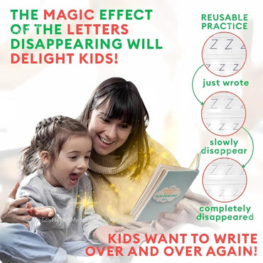 Kids Magic Practice Writing Books | Alphabet, Numbers, Math & Drawing | 4-in-1 Set