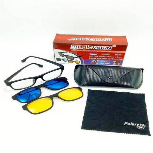 Magic Vision 3 in 1 Quick Change Magnet Lenses Frame Sunglasses