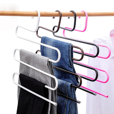 Multifunctional Magic Pants Hanger, Stainless Steel Multi-Layer Anti-Slip Trouser Rack