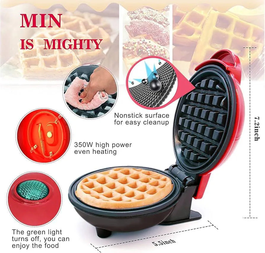 Mini Maker Waffle 4" Cooking Surface Non-Stick 350W SMT