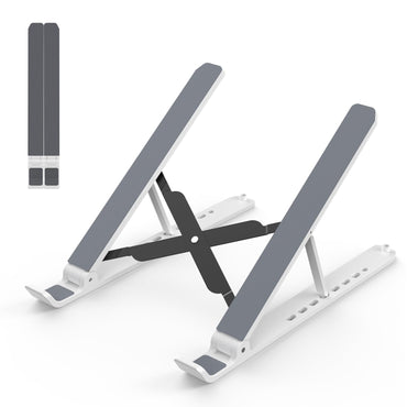 DATA FROG Adjustable Aluminum Laptop Mount: Portable Ergonomic Folding Notebook Bracket Stand