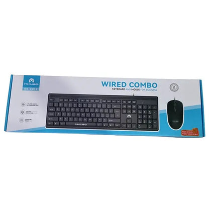 Mikuso KB-C012 Wired Keyboard and Mouse Combo – Ergonomic Design, Plug & Play for Windows XP/ VISTA / 7 / 8 / 10 / 11