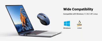 UGREEN 25753 Wireless Mouse, Bluetooth 5.0+ 2.4G Stable Connection, 5 Adjustable 4000 DPI, 5 Buttons, Silent and Ergonomic, for Office/Home/Study, Compatible with Windows, macOS, iOS, Android, Linux
