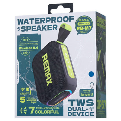 REMAX RB-M7 Portable Wireless Speaker IP67 Waterproof RGB Light TWS HiFi Sound Loudspeaker 10W