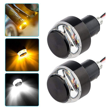 12V Motorcycle Handlebar End LED Signal Light Handle Bar Grip Side Direction Light Modified Lamp