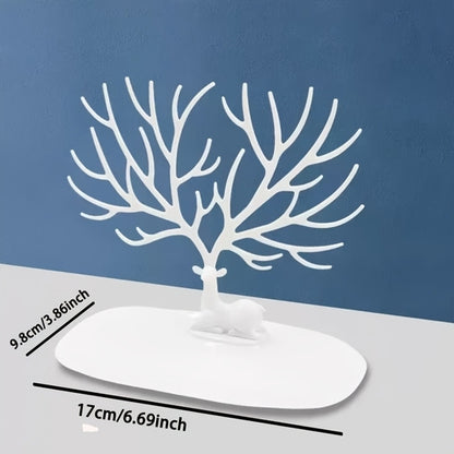 Antler Tree Jewelry Display Rack – Necklace & Earring Organizer, Desktop Storage Stand for Bedroom