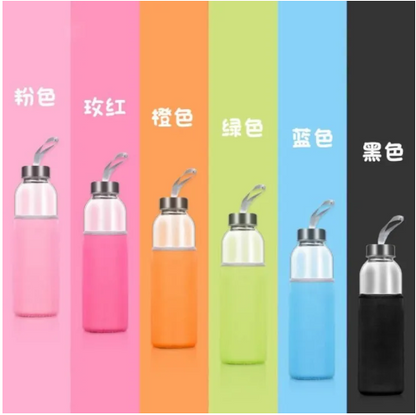 Travel Glass Water Bottle with Porch 500Ml