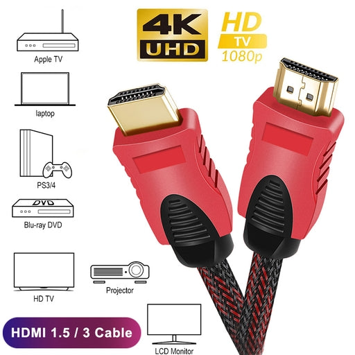 HDMI Cable 1080P Full HD 1.5M, 3M, 5M, 10M,15M,30M Gold Plated Video Cables 3D HDMI-Compatible