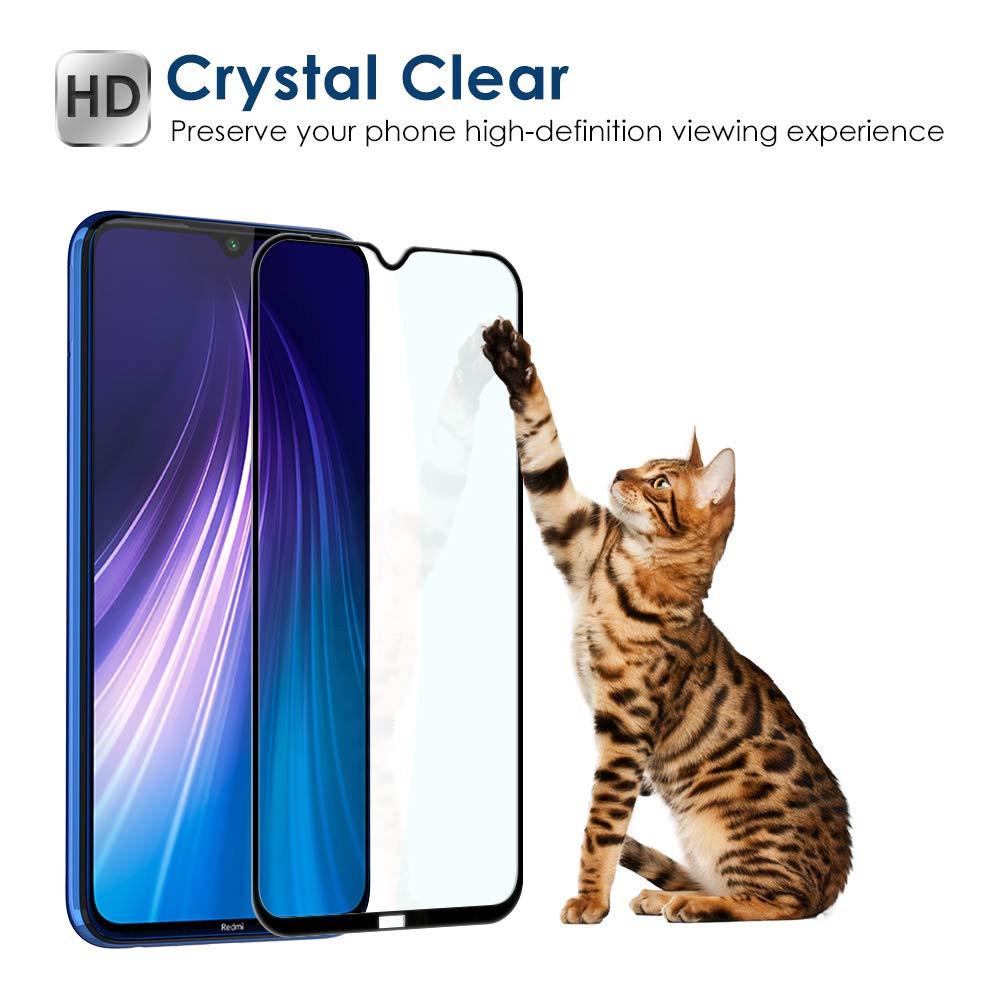 2 IN 1  Premium Quality Tempered Glass Film for Xiaomi Redmi 8 / 8A - Black