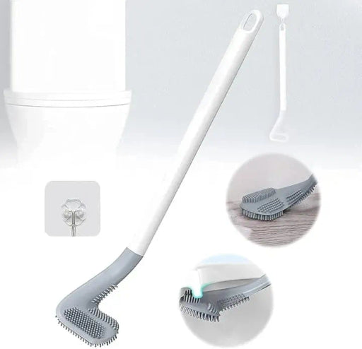 Silicone Toilet Brush Long Handled Toilet Brush No Dead End Toilet Cleaning Brush