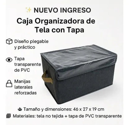 MULTI-PURPOSE FOLDABLE POLYESTER ORGANIZER BOX with LID