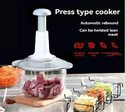 Manual Vegetable Cutter Multifunctional 1.5L for Quick Chopping Slicing and Mixing