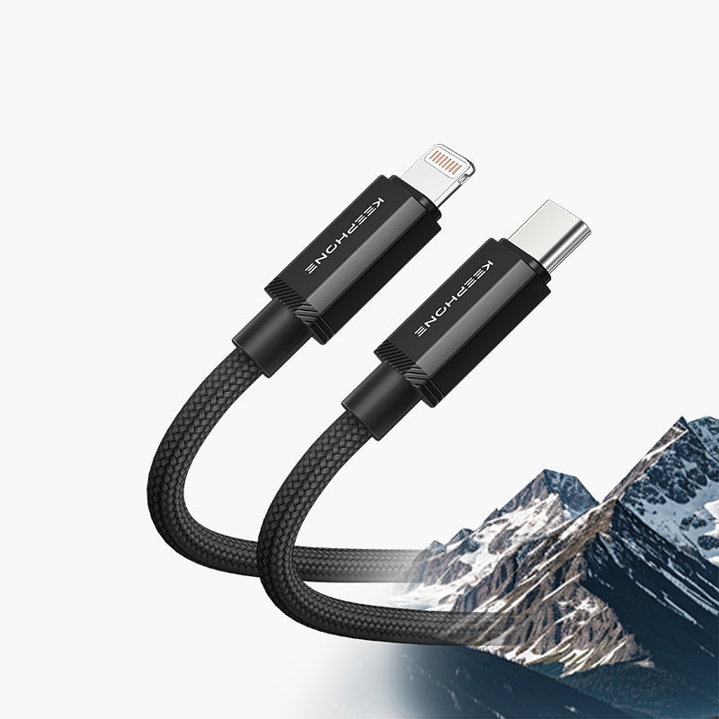 KEEPHONE Flash 27W Fast Charging Cable Type-C to Lightning Cable | Military-Grade Durability - 1.2M