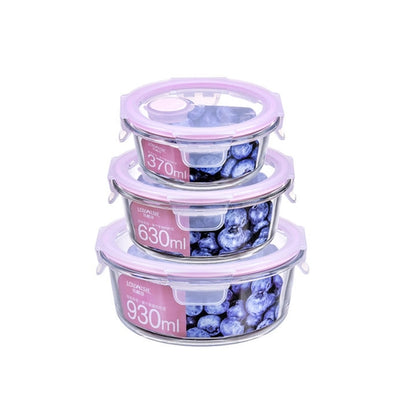 Microwave Oven Safe Waterproof Round Glass Bowl Set with Airtight Lid