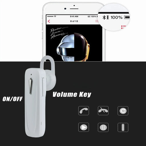SX12 Bluetooth Wireless Ear-Pod - Stereo Headset Sports Earphone with Mic - ONE SIDE