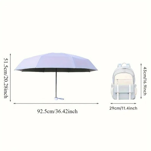 Compact Black Mini Capsule Umbrella - Portable, Foldable, Manual Open with Sunscreen & Coating