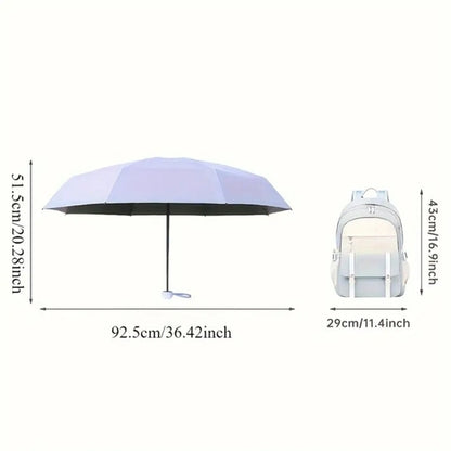 Compact Black Mini Capsule Umbrella - Portable, Foldable, Manual Open with Sunscreen & Coating