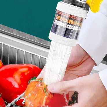 Removable & Washable 6-Layer Faucet Water Filter: Household Tap Water Filtration Housing