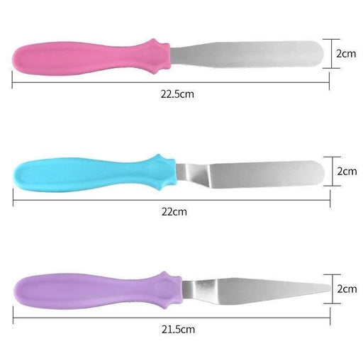 3Pcs Set Stainless Steel Cream Spatula Cake Scraper Smoother