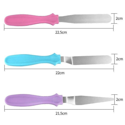 3Pcs Set Stainless Steel Cream Spatula Cake Scraper Smoother