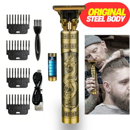 Premium Vintage T9 Steel Body Hair Clipper, Stylish Design Professional Trimmer for Men & Women