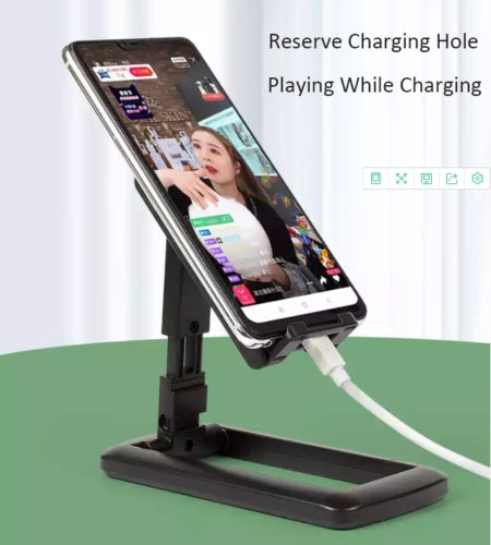 Foldable Adjustable Desktop Phone & Tablet Holder Stand â€“ Desk Stand for Office, Meetings, Zoom