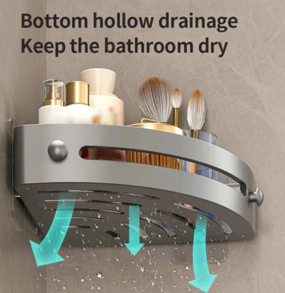 Wall-Mounted ABS Triangle Bathroom Storage Shelf: Waterproof & Punch-Free Corner Rack