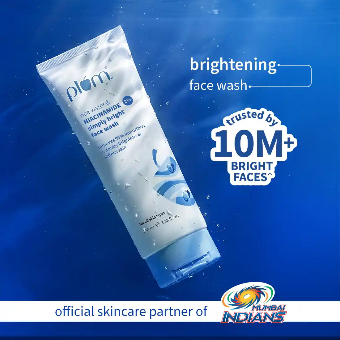 Plum 2% Niacinamide & Rice Water Simply Bright Face Wash 100Ml