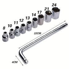 10Pcs Set Spanner Car Repair Tools Kit Machine Service Socket Wrench