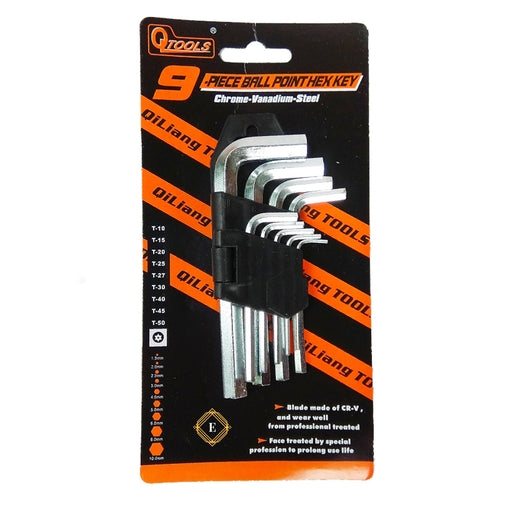 Allen Key Set - 9 Pcs - CRV - Short - Hex - (1.5 -10 Mm)