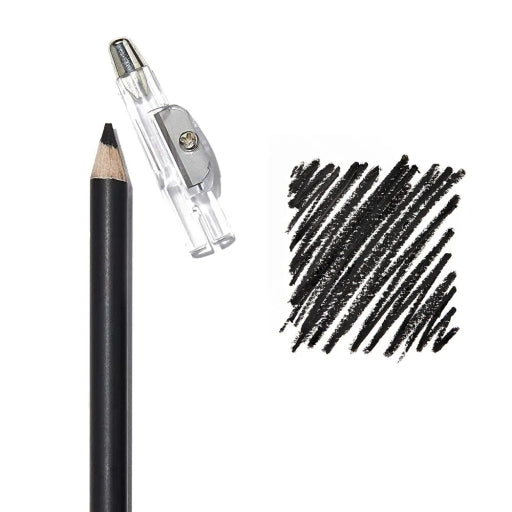 Water Proof Eye & Lips Liner Pencil with BuiltIn Sharpener, Vitamine a & E, Black Make up Pencil