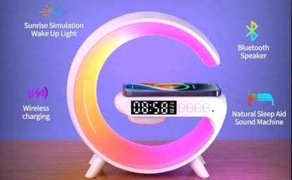 G63 Mini RGB Bluetooth Speaker with Wireless Charging & Alarm Clock
