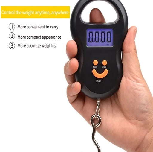 50Kg Portable Digital Hanging Scale – Mini Luggage & Fish Hook Weight Scale with LED Display