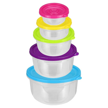 Round High Temperature Resistant Plastic Containers Set 5 Pieces/ 5 Peices Plastic Bowl