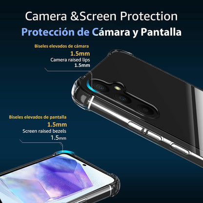 Samsung Galaxy A55 5G / A35 /A25 /A15 Case Clear TPU Four Corners Cover Transparent Soft