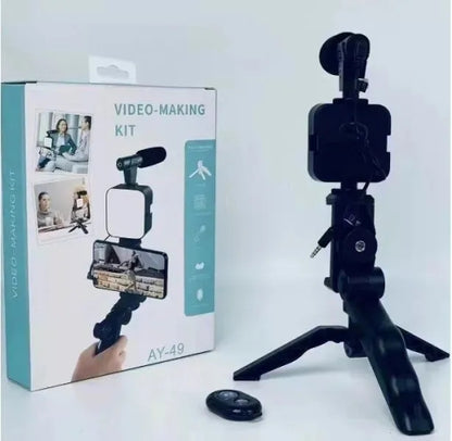 Video Making Vlog Tripod Kit AY-49 with Microphone and Light