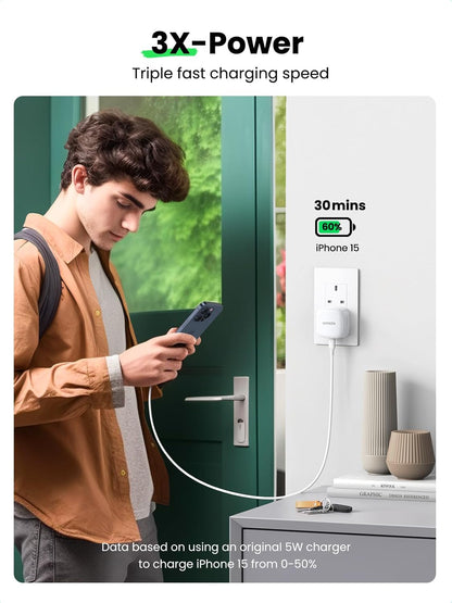 UGREEN 20W USB-C Fast Charger with USB-C to USB-C Cable 100cm