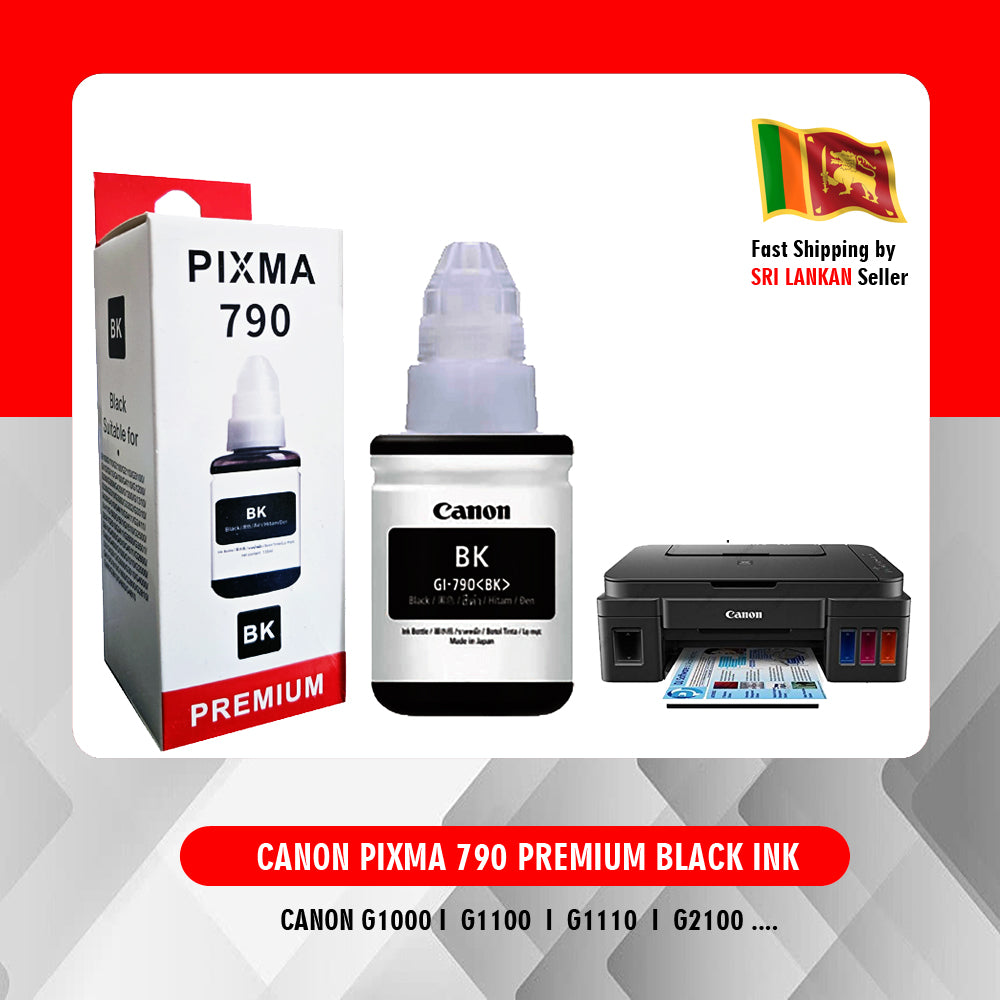 CANON PIXMA 790 Refill ink Premium Black Ink for G1100 G1110 G2100 G2110 G3100 G3102 G3110 G4100 G4110 G1200 G2200 G3200 G4200 G1300 G1310 G2300 G2310 G3300 G3302 G3310 G4300 G4310 G4411 G3411 G2411 135 ml Printer Black Ink
