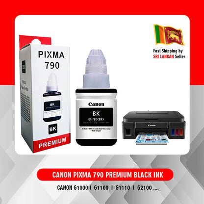 CANON PIXMA 790 Refill ink Premium Black Ink for G1100 G1110 G2100 G2110 G3100 G3102 G3110 G4100 G4110 G1200 G2200 G3200 G4200 G1300 G1310 G2300 G2310 G3300 G3302 G3310 G4300 G4310 G4411 G3411 G2411 135 ml Printer Black Ink